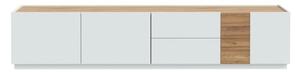 Mobile TV Da Terra 240x40x50h 3 Ante 2 Cassetti Lewis Rovere E Grigio Chiaro