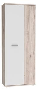 Armadio Multiuso Portascope 2 Ante 5 Vani 70x35x180h Nube Rovere Cenere E Bianco