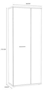 Armadio Multiuso Portascope 2 Ante 5 Vani 70x35x180h Nube Bianco