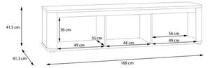 Mobile TV Da Terra 3 Ante 170x40x40 Design Moderno Lehman Sabbia