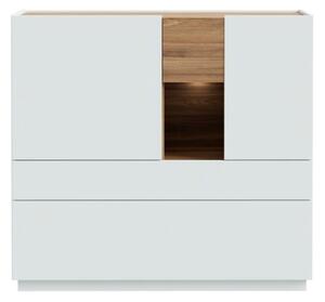 Mobile Soggiorno 120x40x110h 3 Ante 1 Cassetto Lewis Rovere E Grigio Chiaro