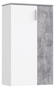 Scarpiera 6 Ripiani 2 Ante 70x34x120h 18 Paia Nube Bianco E Grigio Cemento
