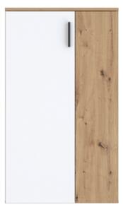 Scarpiera 6 Ripiani 2 Ante 70x34x120h 18 Paia Nube Bianco E Rovere Artisan