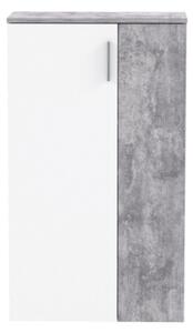 Scarpiera 6 Ripiani 2 Ante 70x34x120h 18 Paia Nube Bianco E Grigio Cemento
