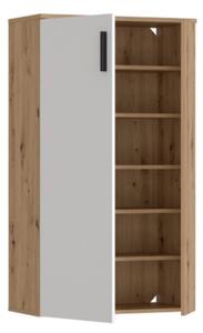 Scarpiera 6 Ripiani 2 Ante 70x34x120h 18 Paia Nube Bianco E Rovere Artisan