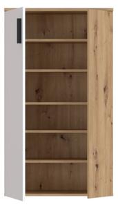 Scarpiera 6 Ripiani 2 Ante 70x34x120h 18 Paia Nube Bianco E Rovere Artisan