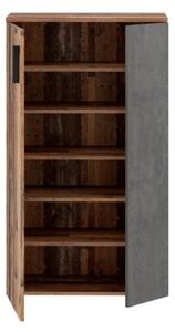 Scarpiera 6 Ripiani 2 Ante 70x34x120h 18 Paia Nube Rovere Invecchiato E Grigio Scuro