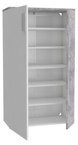 Scarpiera 6 Ripiani 2 Ante 70x34x120h 18 Paia Nube Bianco E Grigio Cemento