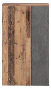 Scarpiera 6 Ripiani 2 Ante 70x34x120h 18 Paia Nube Rovere Invecchiato E Grigio Scuro
