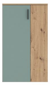 Scarpiera 6 Ripiani 2 Ante 70x34x120h 18 Paia Nube Verde Salvia Rovere Artisan
