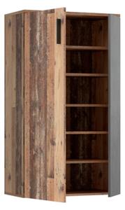 Scarpiera 6 Ripiani 2 Ante 70x34x120h 18 Paia Nube Rovere Invecchiato E Grigio Scuro