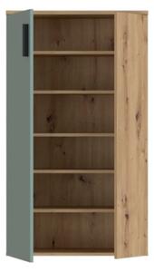 Scarpiera 6 Ripiani 2 Ante 70x34x120h 18 Paia Nube Verde Salvia Rovere Artisan