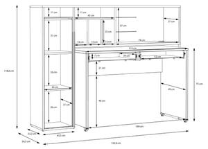 Scrivania Salvaspazio Estraibile Con Anta Laterale 154 Cm Drox Rovere E Grigio Scuro