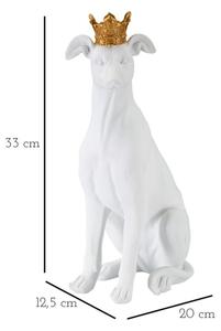 Cane Con Corona Bianco Cm 20X12,5X33