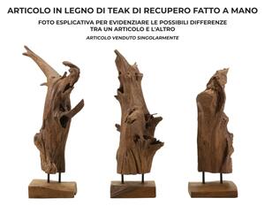 Scultura Akar In Teak Riciclato Cm 23X27X64 (Pezzi Unici - Non Rip. In Serie)