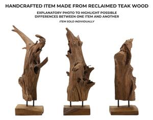 Scultura Akar In Teak Riciclato Cm 23X27X64 (Pezzi Unici - Non Rip. In Serie)