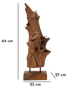 Scultura Akar In Teak Riciclato Cm 23X27X64 (Pezzi Unici - Non Rip. In Serie)