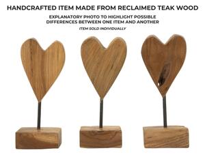 Scultura Cuore In Teak Ric. Cm 10X10X25 (Pezzi Unici - Non Rip. In Serie)