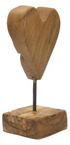 Scultura Cuore In Teak Ric. Cm 10X10X25 (Pezzi Unici - Non Rip. In Serie)