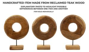 Scultura Dorat In Teak Riciclato Cm 28X10X38 (Pezzi Unici - Non Rip. In Serie)