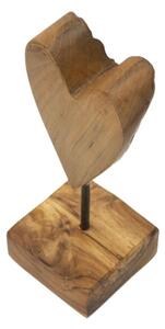 Scultura Cuore In Teak Ric. Cm 10X10X25 (Pezzi Unici - Non Rip. In Serie)