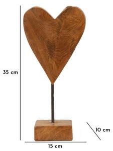 Scultura Cuore In Teak Ric. Cm 15X10X35 (Pezzi Unici - Non Rip. In Serie)