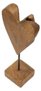 Scultura Cuore In Teak Ric. Cm 15X10X35 (Pezzi Unici - Non Rip. In Serie)