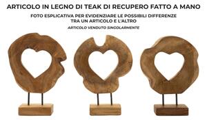 Scultura Hasi In Teak Riciclato Cm 28X10X38 (Pezzi Unici - Non Rip. In Serie)