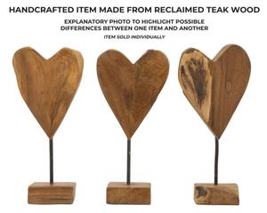 Scultura Cuore In Teak Ric. Cm 15X10X35 (Pezzi Unici - Non Rip. In Serie)