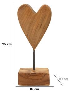 Scultura Cuore In Teak Ric. Cm 10X10X25 (Pezzi Unici - Non Rip. In Serie)