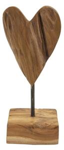 Scultura Cuore In Teak Ric. Cm 10X10X25 (Pezzi Unici - Non Rip. In Serie)