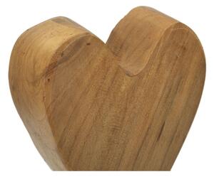 Scultura Cuore In Teak Ric. Cm 10X10X25 (Pezzi Unici - Non Rip. In Serie)
