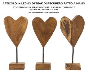 Scultura Cuore In Teak Ric. Cm 15X10X35 (Pezzi Unici - Non Rip. In Serie)