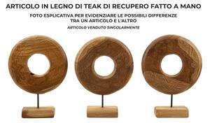Scultura Dorat In Teak Riciclato Cm 28X10X38 (Pezzi Unici - Non Rip. In Serie)