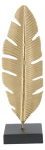 Scultura Foglia Con Porta Candela Glam Cm 10X10X34
