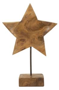 Scultura Stella In Teak Riciclato Cm 28X12X42 (Pezzi Unici - Non Rip. In Serie)
