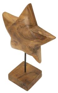 Scultura Stella In Teak Riciclato Cm 28X12X42 (Pezzi Unici - Non Rip. In Serie)