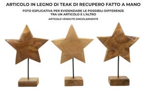 Scultura Stella In Teak Riciclato Cm 28X12X42 (Pezzi Unici - Non Rip. In Serie)