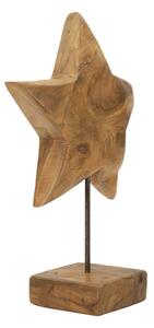 Scultura Stella In Teak Riciclato Cm 28X12X42 (Pezzi Unici - Non Rip. In Serie)