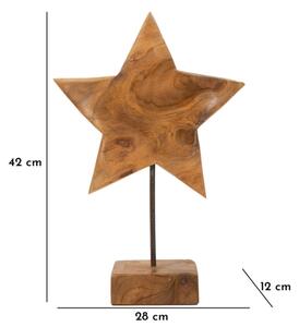 Scultura Stella In Teak Riciclato Cm 28X12X42 (Pezzi Unici - Non Rip. In Serie)