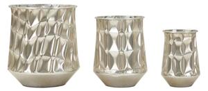 Porta Vasi Silver Set 3 Pz Cm Ø 35X38,5-27,5X33-18,5X26,5