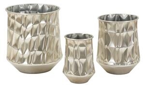 Porta Vasi Silver Set 3 Pz Cm Ø 35X38,5-27,5X33-18,5X26,5