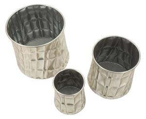 Porta Vasi Silver Set 3 Pz Cm Ø 35X38,5-27,5X33-18,5X26,5