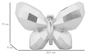 Vaso Butterfly Silver Cm 22,5X8X15