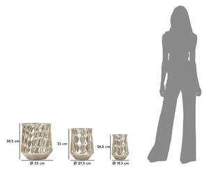 Porta Vasi Silver Set 3 Pz Cm Ø 35X38,5-27,5X33-18,5X26,5