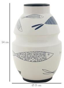 Vaso Ceramica Fish Cm Ø 15X24
