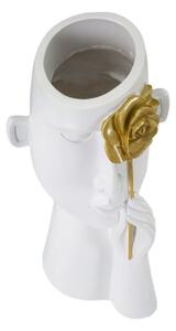 Vaso Face Con Fiore Cm 14X13X27