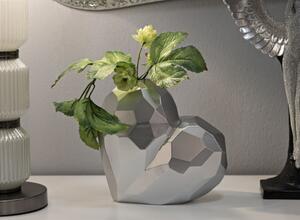 Vaso Heart Silver Cm 19X9X18