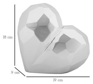 Vaso Heart Silver Cm 19X9X18