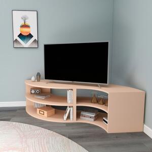 Mobile TV Ad Angolo Design Onda Con Ripiani Melissa Beige